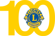 Madison Lions Club logo featuring a blue lion-head design surrounding the Lions International emblem on a yellow background